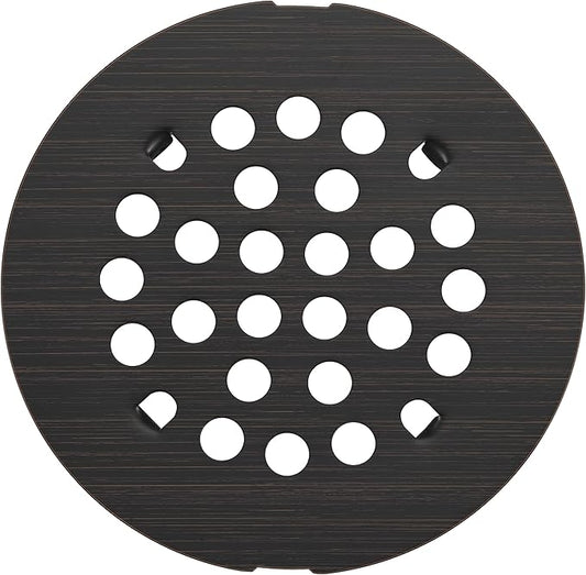 rrajj 4-1/4 (4.25) Inch(108mm) Round Snap-in Shower Floor Drain Cover Replacement Cover (Oil Rubbed Bronze)