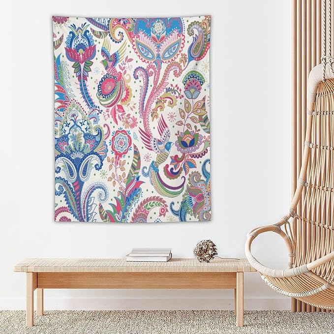 ICMOLYYENLO Boho Green Leaves Tapestry, Mid Century Abstract Tropical Palm Leaves Modern Minimalist Geometric Wall Hanging, Neutral Home Decor Art for Living Room Bedroom Dorm 60x60 Inch