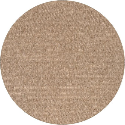 CAMILSON Easy Jute Round Rug 6ft Indoor Outdoor Natural Color Fiber Area Rugs for Living Room Patio and Kitchen Rug Solid Boho Woven Design Easy-Cleaning Washable Outside Carpet Alfombras (6 Round)