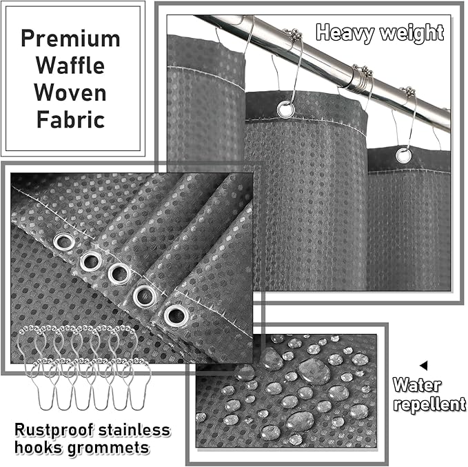 28PC Bathroom Accessories Set - Gorgeous Grey Bathroom Set with Shower Caddy and Shower Curtain, Bathroom Accessory Set, Trash Can & Soap Dispenser