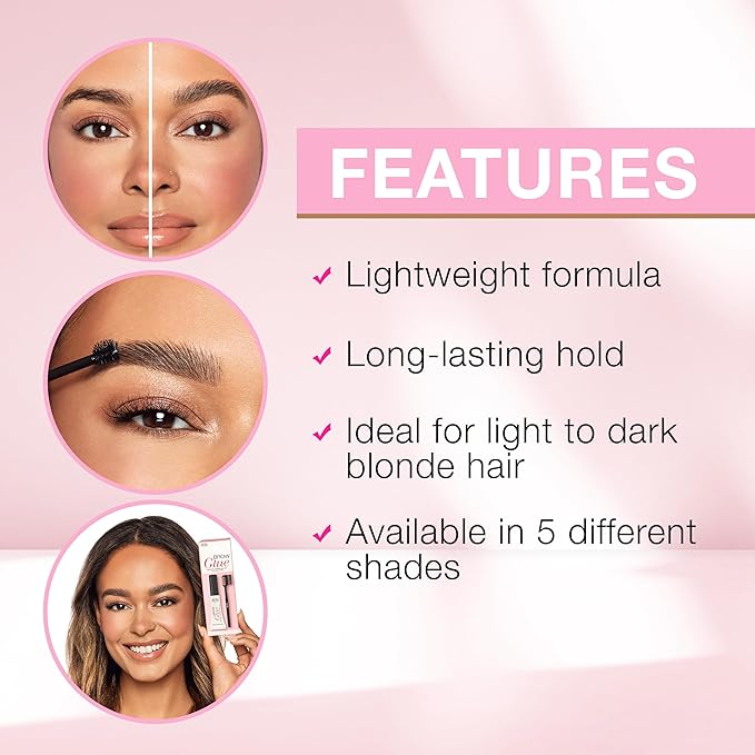 Ardell Brow Glue Taupe with Styling Brush ?€? Tinted Eyebrow Gel for Lamination Lift, All-Day Extreme Hold Brow Gel for Defined & Fluffy Brows, 0.35 oz