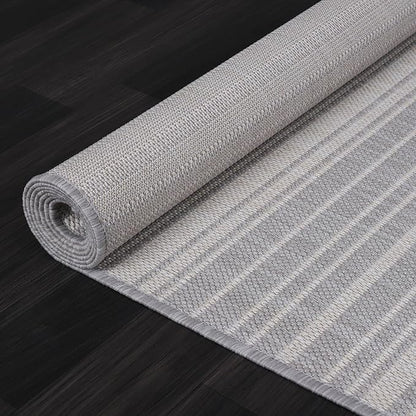 Stripe Outdoor Rug 9x12 Washable Outside Carpet for Indoor Patio Porch Waterproof Easy Cleaning Non Shedding Area Rugs Gray 9 x 12