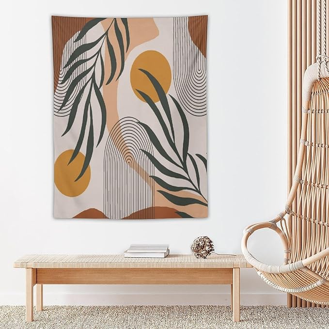 ICMOLYYENLO Boho Plant Aesthetic Tapestry, Abstract Medieval Arch Sun Home Aesthetic Wall Hanging For Bedroom Living Room Dormitory Tapestry 30x40 Inches