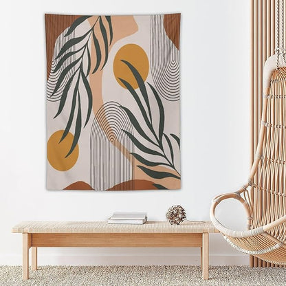 ICMOLYYENLO Boho Plant Aesthetic Tapestry, Abstract Medieval Arch Sun Home Aesthetic Wall Hanging For Bedroom Living Room Dormitory Tapestry 30x40 Inches