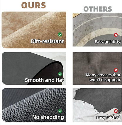 Toilet Rug, Thin Toilet Rugs U Shaped Washable Non Slip Absorbent Quick Dry Low Pile Toilet Mat, 20"x24" U Shape Camel