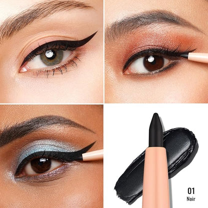 Oulac Black Eyeliner Pencil Waterproof Smudge Proof, Retractable Eye Liner Pen, Smooth and Creamy Eye Makeup for Precision Application Vegan & Cruelty-Free, 01 Noir