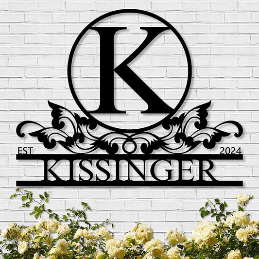 Personalized Metal Signs | Metal Name Sign | Split Letter Monogram | Home Decor Sign | Metal Wall Art | Last Name Sign | Outdoor Decor Sign | Personalized Wedding Gift | Housewarming Gift