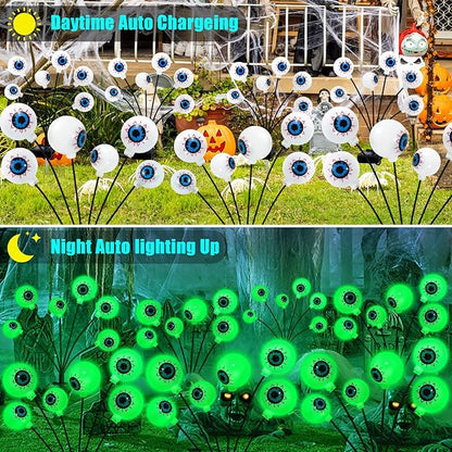 Solar Garden Lights Outdoor, Swaying Light Waterproof Solar Lights Outdoor for Yard Pathway Patio, Swaying Lawn Decor as Gardening Gifts for Women Holiday (Green, 4 Pack Halloween Decor)