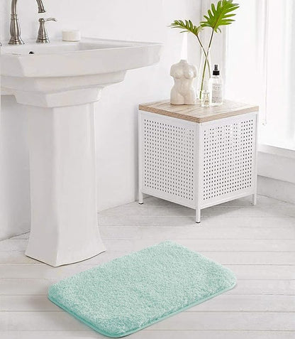 Suchtale Bathroom Rug Non Slip Bath Mat for Bathroom (16 x 24, Aqua) Water Absorbent Soft Microfiber Shaggy Mat Machine Washable Bath Rug for Thick Plush Rugs for Shower.