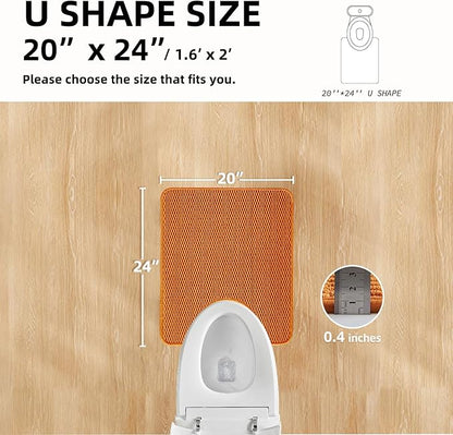 Chenille Bath Mat U Shape - Non Slip Quick Dry Rug, Super Absorbent, Thin Pile, Orange, 20"x24" for Bathrooms