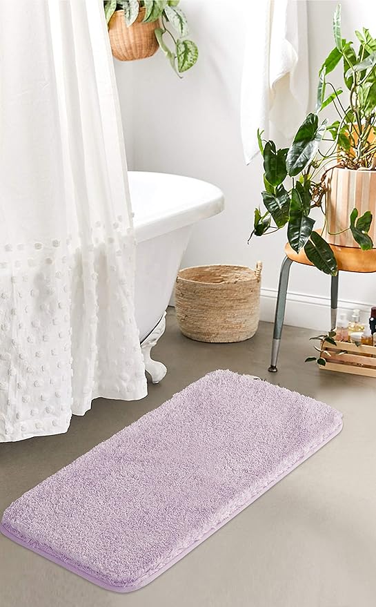 Suchtale Large Bathroom Rug Extra Soft and Absorbent Shaggy Bathroom Mat (24 x 40, Lavender) Machine Washable Microfiber Bath Mat for Bath, Non Slip Bath Mat, Bath Floor Mats Rubber Back