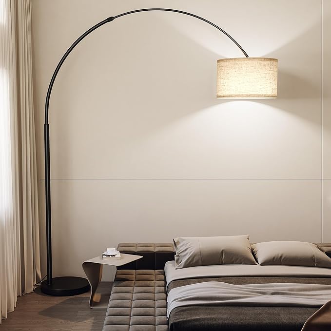 SUNMORY 82" Tall Arc Floor Lamps for Living Room, Large Floor lamp with Remote Control, Modern Curved Floor lamp, Corner Lamp for Dining Room, Office