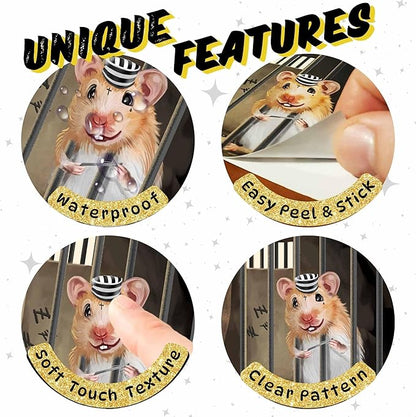 Mouse Reading Book, Wall Decor Sticker Decal, Kids Room, Classroom, Home, Bedroom, Bookcase, Book Lover, of Mice and Men, Children, Adorable, (Mouse Trap)