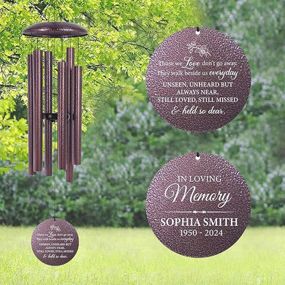 ASTARIN Personalized Wind Chimes Memorial, Sympathy Wind Chime Sorry for Your Loss Gifts, in Memory of Loved One Gift for Women Friend Loss of Husband Wife(Produced in USA)
