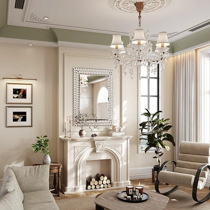 Kelly Miller 30"x40" Jeweled Bathroom Wall Mirror, Large Rectangle Mirror Decorative Mirror Luxury Vanity Mirror with Diamonds for Master Bath Half Bath Living Room Bedroom Fireplace Mantle Entryway