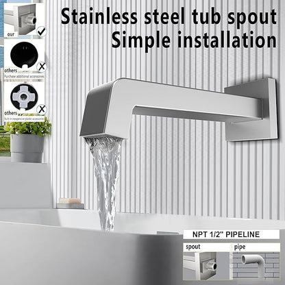 Bathtub Shower Systems, Tub and Shower Faucet Set Combo with 6 Inch Brushed Nickel Shower Faucet Set, Shower Tub Faucets Sets Complete (Valve Included)