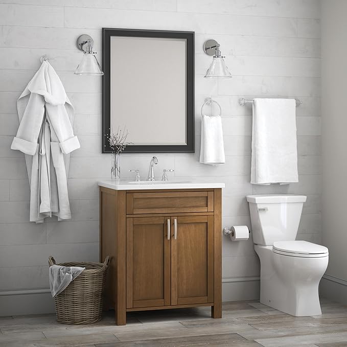 Delta Windemere (1-Pack) Toilet Paper Holder Polished Chrome Tissue Roll Holder for Bathroom Organization and Storage Spring Loaded Toilet Tissue Holder Wall Bathroom Accessories 70050