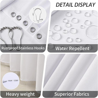 Bathroom Accessories Set - 23 PC Bathroom Sets with Shower Curtain and Rugs, White Bathroom Set, Luxurious Stainless Steel Bathroom Trash Can, Toilet Brush & Soap Dish