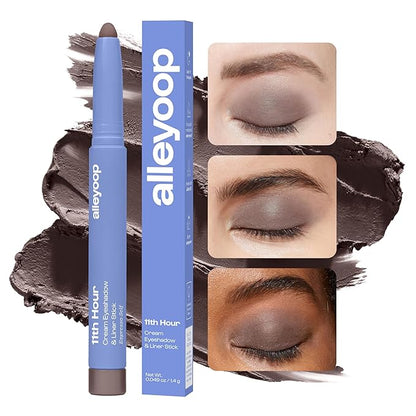 ALLEYOOP 11th Hour Cream Eye Shadow Sticks - Espresso Self (Matte) - Award-winning Eyeshadow Stick - Smudge-Proof and Crease Proof for Over 11 Hours - Easy-To-Apply and Compact for Travel, 0.05 Oz