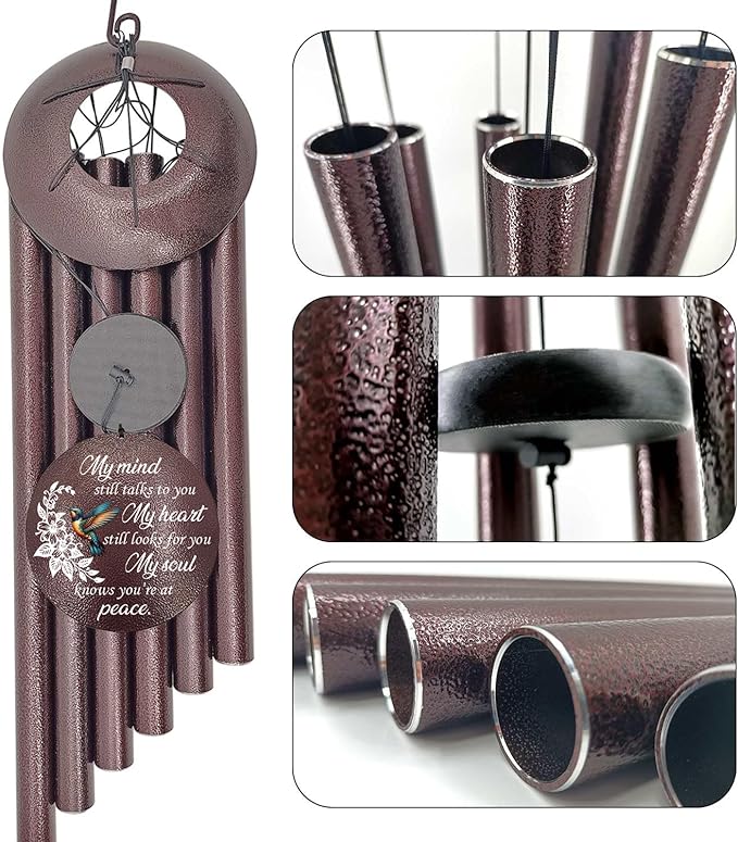 ASTARIN 36" Large Deep Tone Personalized Sympathy Wind Chimes, Memorial Wind Chime for Loss of Mother Father Loved One, Bereavement Gifts Decor Outdoor Patio Garden Graveyard