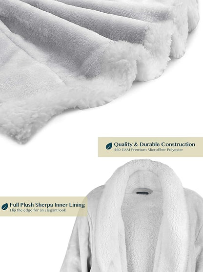PAVILIA Mens Soft Robe | Warm Fleece Robes for Men, Soft Spa Bathrobe with Shawl Collar and Pockets