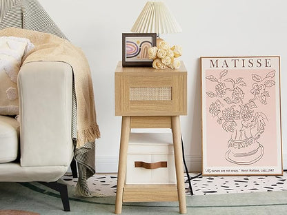 StorageWorks Storage Bins with Lids, Decorative Storage Boxes with Lid and PU Handles, Foldable Storage Baskets for Closet, Shelves, Stackable, Ivory, Medium, 3-Pack