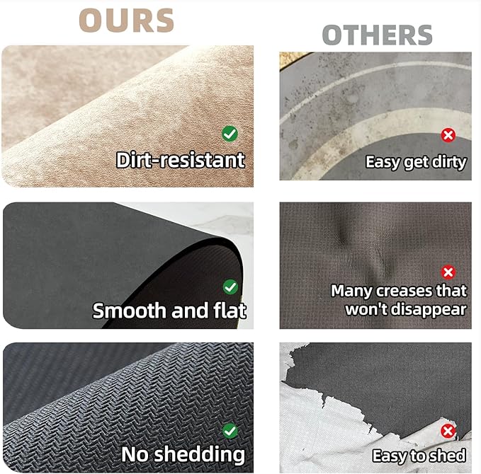 Bathroom Mat Quick Dry, Bathroom Rugs Non Slip Washable Thin Absorbent Bath Mat Fits Under Door Bathroom Floor Mat Perfect for Bath, Shower, or Sink 16"x24" Beige