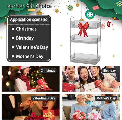 3-Tier Gray Countertop Storage - Bathroom & Kitchen Organizer, Cosmetics & Makeup Shelf, Spice Rack