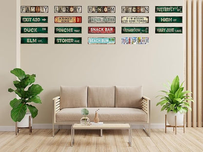 Vintage Tin Sign Retro Metal Family Signs for Home Decor Stylish Wall Art Plaques Gift for Home Bathroom Kitchen and Gothic Wall Decor in Every Room 16x4 in