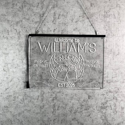 Personalized Bar Signs with Your Name for home wall light up with personalized pub name, man cave accessories, beer themed neon customizable lighted sign