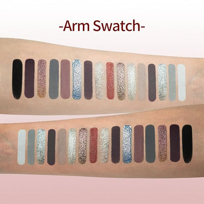 16 Color Gothic Eyeshadow Palette, Duo Chrome Pressed Powder with Ultra-Pigmented Formula, Long-Lasting Dark Makeup Kit - 09 Floating Life