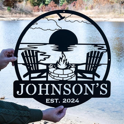 Custom Campfire Sign | Metal Outdoor Sign | Camper Decor | Personalized Camping Gifts | Fire Pit Sign | Outdoor Decor Cabin Sign | Campsite Sign