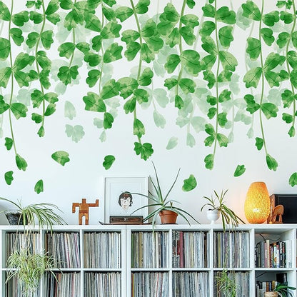 Amaonm Creative Removable Rainforest Plants Wall Decals Hanging Green Leaves and Vines Wall Stickers 3D Home Wall Corner Background Decoration Decor for Kids Girls Bedroom Nursery Offices Living Room