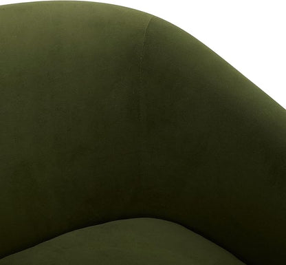 CHITA Swivel Accent Chair, FSC Certified Upholstered Velvet Barrel Chair for Living Room, Fully Assembled, Forest Green