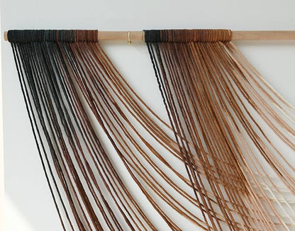 Flber Macrame Wall Hanging Dip Dye Brown Boho Wall Decor Yarn Tapestry Modern Living Room Bedroom Home Wall Decor 57" W x 35" L