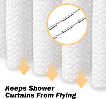 White Bathroom Set, 25 PCS Bathroom Accessories Set with Shower Curtains, Rugs, Trash Can, Toothbrush Holder, Soap Dispensers, Toothbrush Cup, Vanity Tray, Soap Dish, Toilet Brush, Qtip Holders