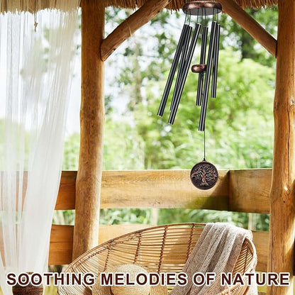 Wind Chimes for Outside, Tree of Life Deep Tone Vintage Wind Chime Outdoor Clearance, Sympathy/Memorial/Festivals/Birthday Gift for Mom Dad Grandma, Home Garden Patio Decor (32" Tree of Life)
