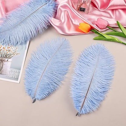 THARAHT Light Purple Ostrich Feathers 24pcs Natural Bulk 8-10Inch 20cm-25cm for Crafts Wedding Party Centerpieces Easter Gatsbi and Home Decoration Feathers