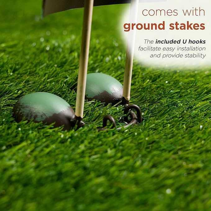 Alpine Corporation MCC798HH See No Evil Metal Gnome Decor, Whimsical Playful Décor for Patio & Garden, 19" H, Green