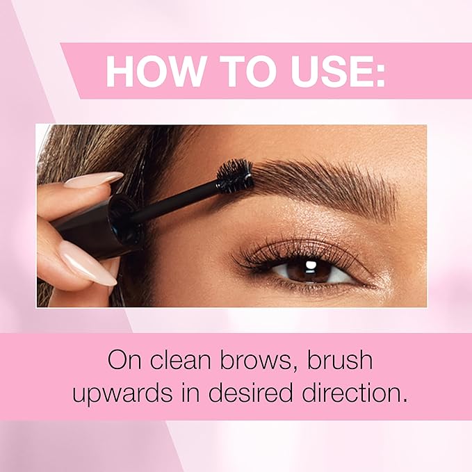 Ardell Brow Glue Medium Brown with Styling Brush ?€? Tinted Eyebrow Gel for Lamination Lift, All-Day Extreme Hold Brow Gel for Defined Brows, 0.35 oz