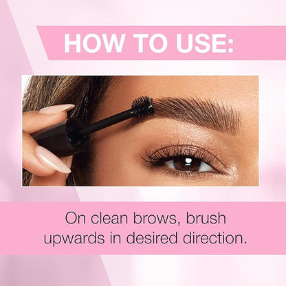 Ardell Brow Glue Medium Brown with Styling Brush ?€? Tinted Eyebrow Gel for Lamination Lift, All-Day Extreme Hold Brow Gel for Defined Brows, 0.35 oz