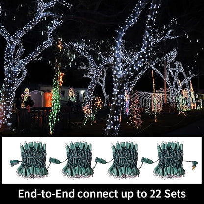 100 Count Cool White -String Lights - 21.6FT LED Christmas Lights, Mini led Lights for Indoor Outdoor Home Holiday Party Wedding Independence Day Decoration