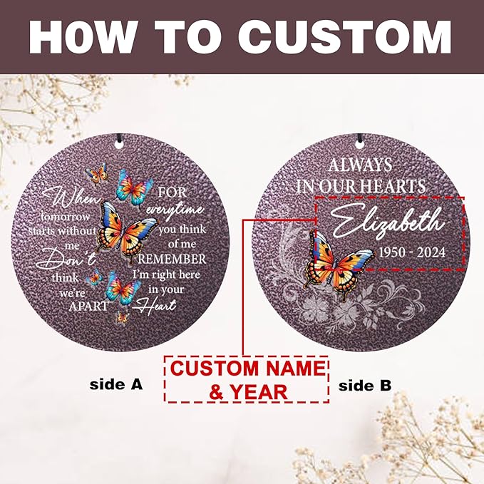 ASTARIN 36" Large Deep Tone Personalized Sympathy Wind Chimes, Memorial Wind Chime for Loss of Mother Father Loved One, Bereavement Gifts Decor Outdoor Patio Garden Graveyard