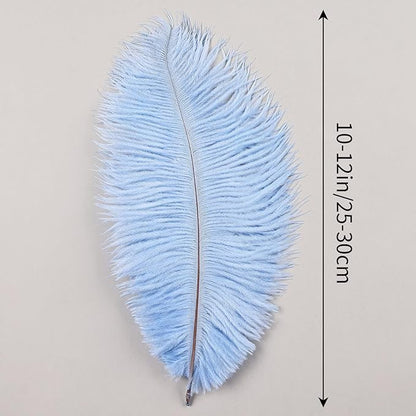 THARAHT Baby Blue Ostrich Feathers 24pcs Natural Bulk 10-12Inch 25cm-30cm for Crafts Wedding Party Centerpieces Easter Gatsbi and Home Decoration Feathers