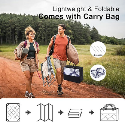 OLANLY Reversible Outdoor Rug 8x10 ft Clearance, Waterproof Outdoor Plastic Straw Rug with Interlacing Pattern, RV Mat for Patio, Camping, Balcony, Deck, Backyard, Navy & White