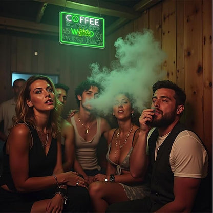 Coffee Neon Sign, Leaf Neon Signs for Wall Decor, Dimmable Acrylic Neon Lights for Coffee Bar Coffee Shop Bar Pub Club Bistro Man Cave Restaurant Game Room Hotel