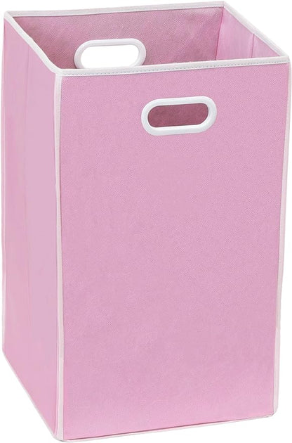 Simple Houseware Foldable Closet Laundry Hamper Basket, Pink