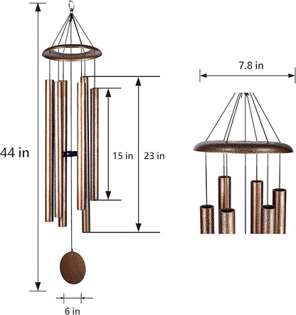 44 Inch Wind Chimes for Outside Deep Tone Sound Like Church Bell Rings Memorial Mother Day Copper Vein 1pcs Thickness of Tube is 2.8mm Taiwan Made
