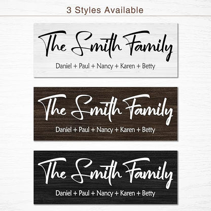 Personalized Family Name Wood Sign - Custom Last Name Plaque, New Family Established Sign, Wedding & Housewarming Gift, Rustic Home Wall Decor Plaque 16"x6"