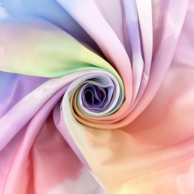 HVEST Rainbow Cloud Tapestry Wall Hanging - Pink Cloud With Glow Sunshine in Pastel Sky, Aesthetic Nature Landscape for Living Room Bedroom Decor, 80x60 Inches